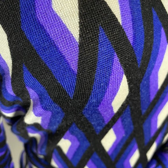 DVF Diane Von Furstenberg Merino Wool Knit Gabel Dress Blue Purple Diamond - Picture 5 of 10